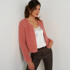 Paletotvest in zacht fantasietricot