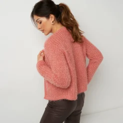 Paletotvest in zacht fantasietricot