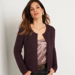 Paletotvest in zacht fantasietricot