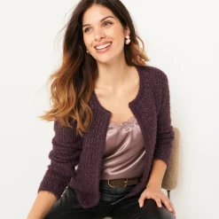 Paletotvest in zacht fantasietricot