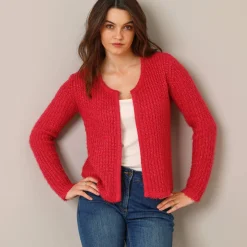 Paletotvest in zacht fantasietricot