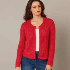 Paletotvest in zacht fantasietricot
