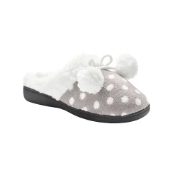 Pantoffels in fleece met bolletjesprint