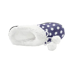 Pantoffels in fleece met bolletjesprint