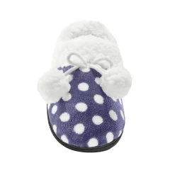 Pantoffels in fleece met bolletjesprint