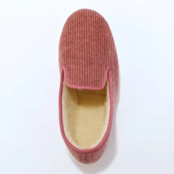 Pantoffels in velours met wolvoering