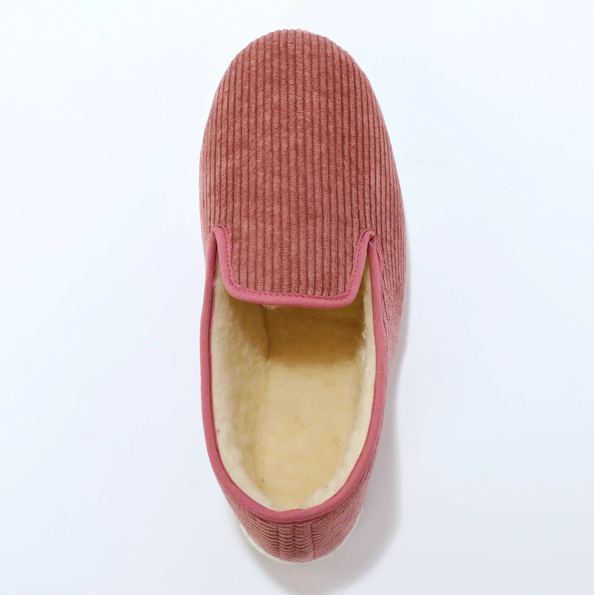 Pantoffels in velours met wolvoering