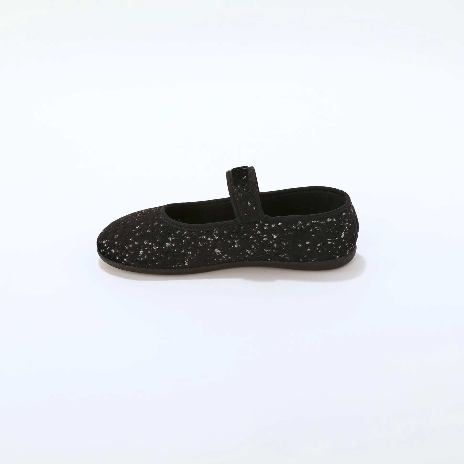 Pantoffels met riempje, glinsterend velours