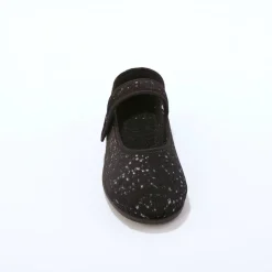 Pantoffels met riempje, glinsterend velours