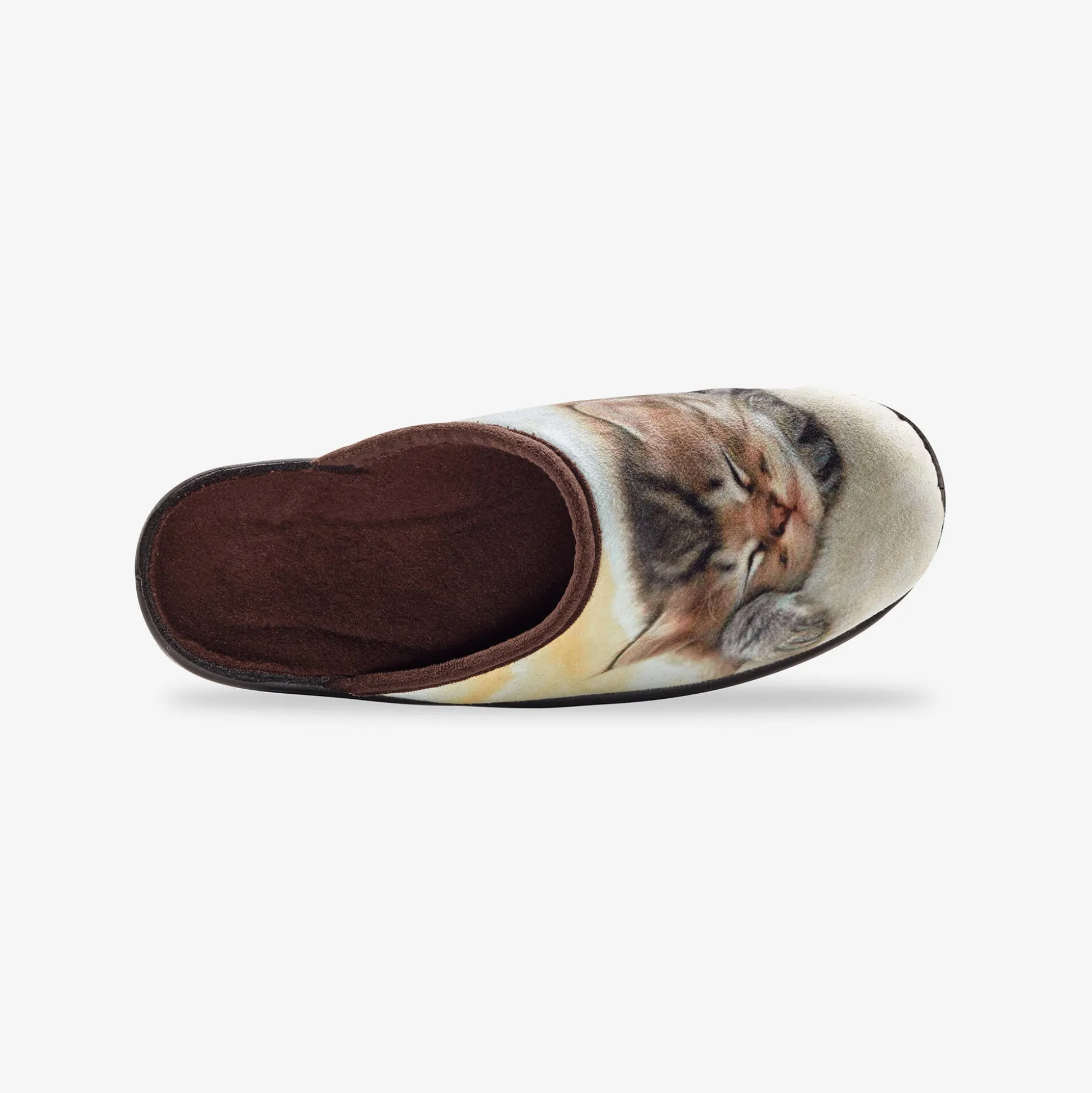 Pantoffels met "slapende kitten" fotoprint