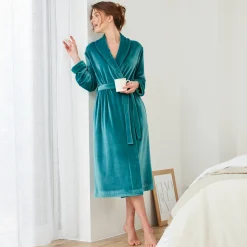 Peignoir in effen velours