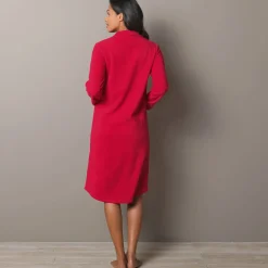 Peignoir in fleece met knoopsluiting