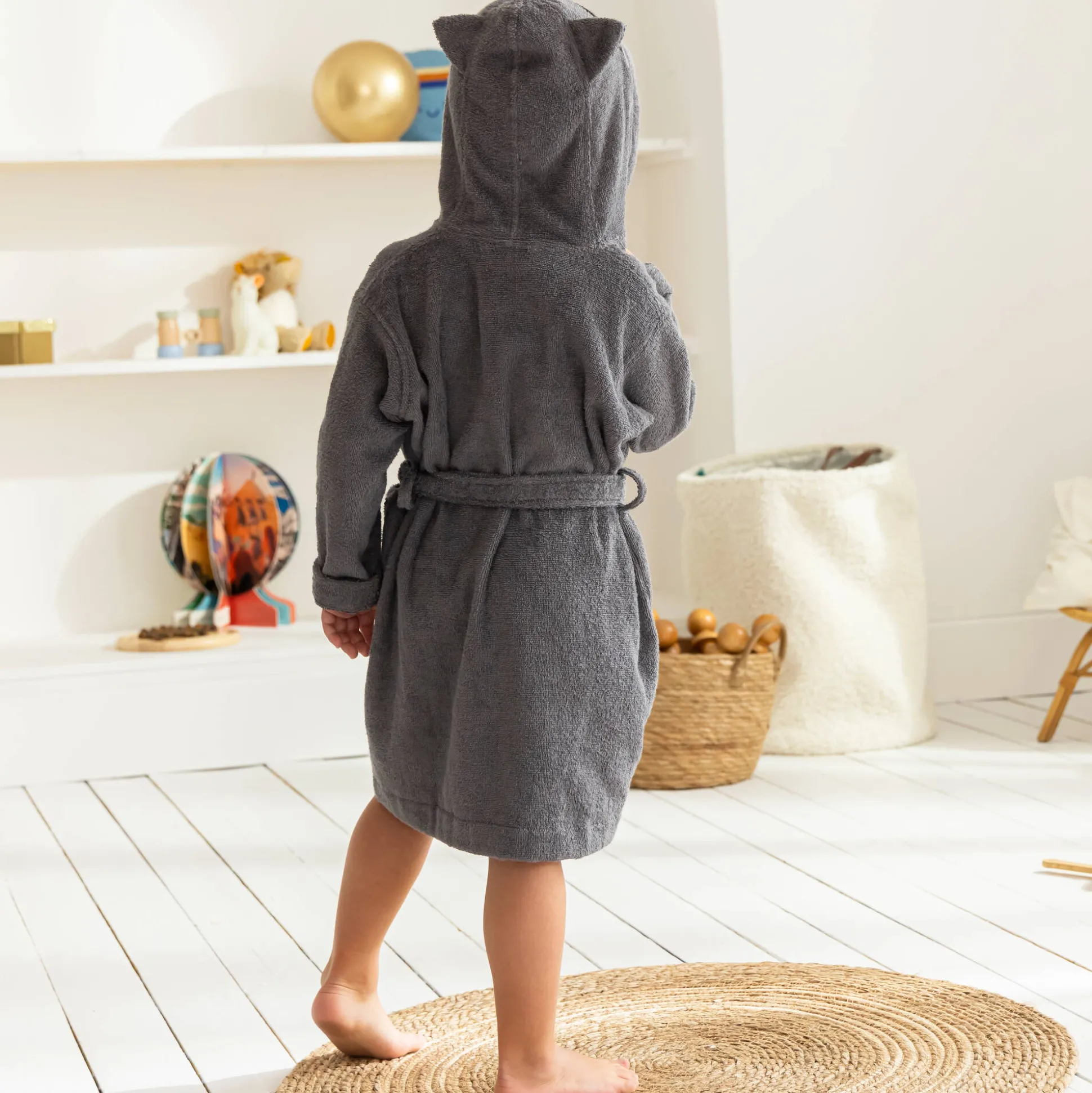 Personaliseerbare badjas voor kinderen, wasbeer