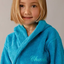 Personaliseerbare badjas met kap in badstof, kinderen