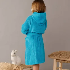 Personaliseerbare badjas met kap in badstof, kinderen