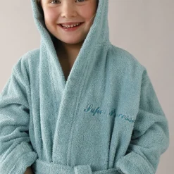 Personaliseerbare badjas met kap in badstof, kinderen
