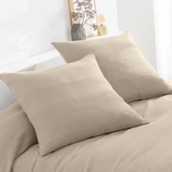 Plaid of sprei, effen katoen met artisanaal weefsel