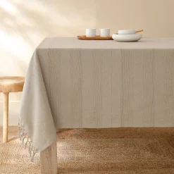 Plaid of sprei, effen katoen met artisanaal weefsel