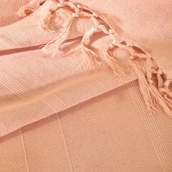Plaid of sprei, effen katoen met artisanaal weefsel