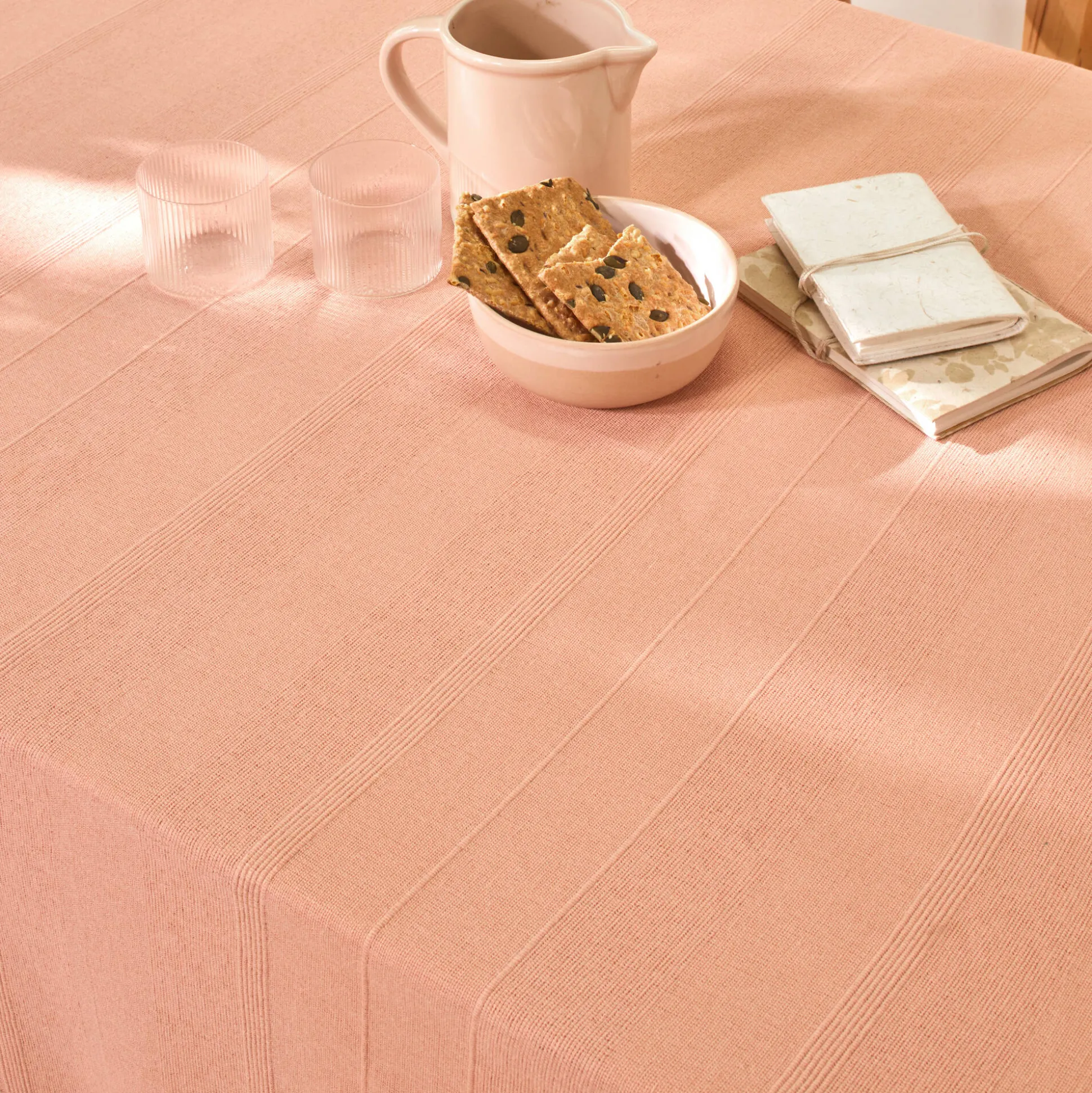 Plaid of sprei, effen katoen met artisanaal weefsel
