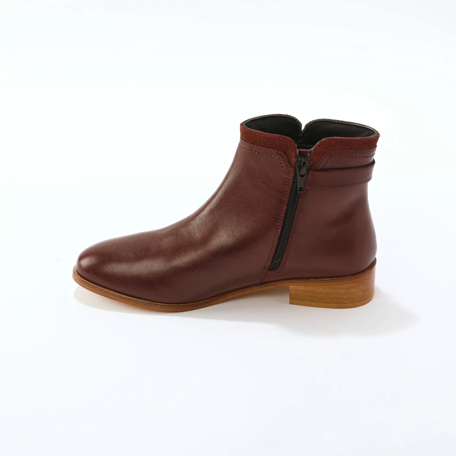 Platte boots in leer