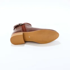 Platte boots in leer