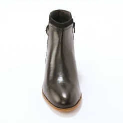 Platte boots in leer