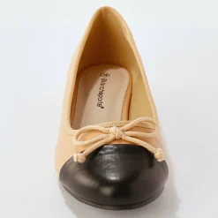 Platte, tweekleurige ballerina's