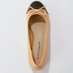 Platte, tweekleurige ballerina's
