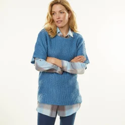Poncho trui met mouwen op ellebooglengte