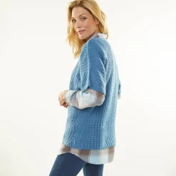 Poncho trui met mouwen op ellebooglengte