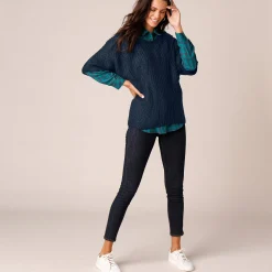 Poncho trui met mouwen op ellebooglengte