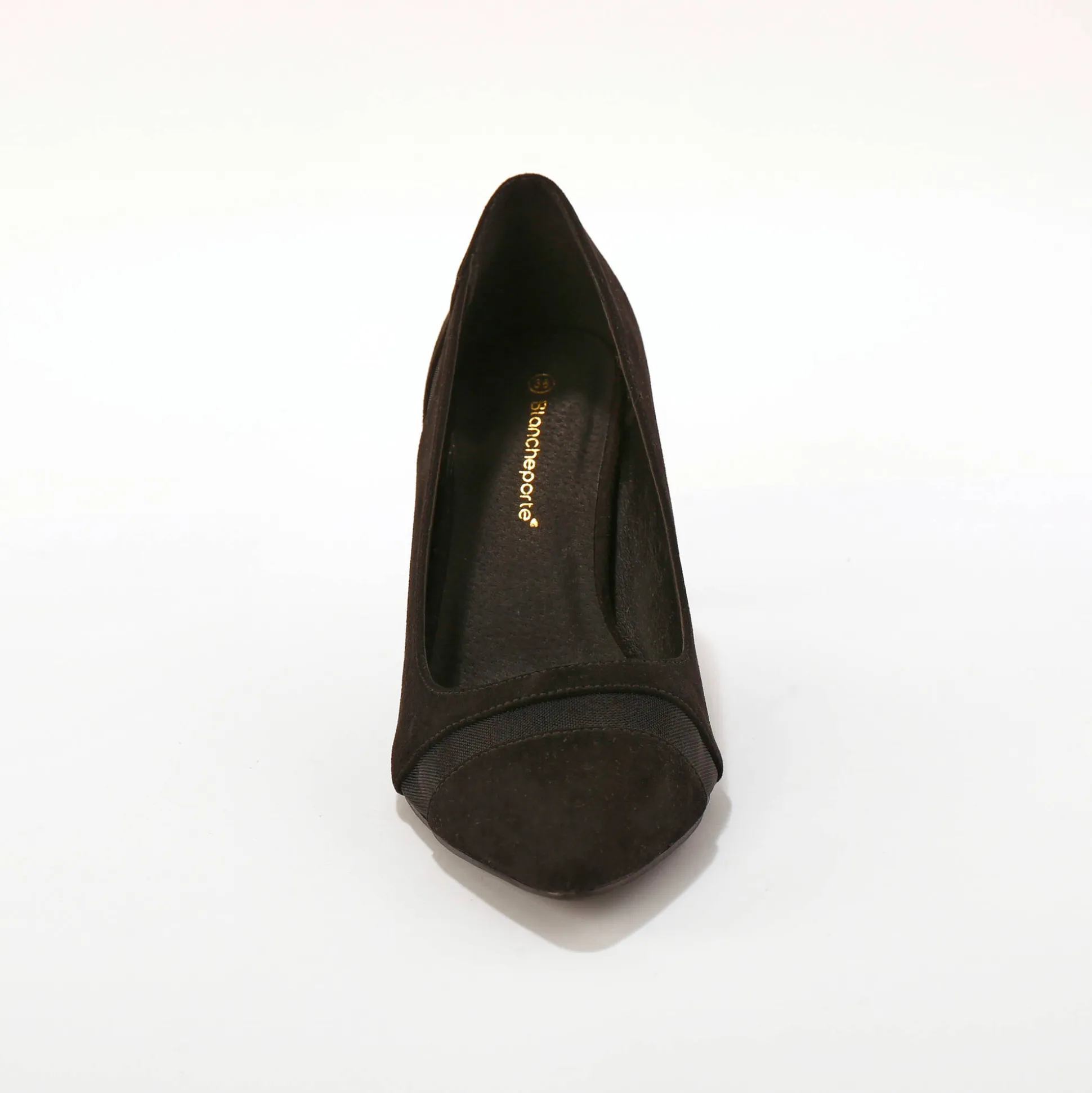 Pumps met naaldhakken en nettricot