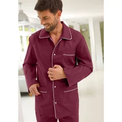 Pyjama in effen popeline van polyester/katoen