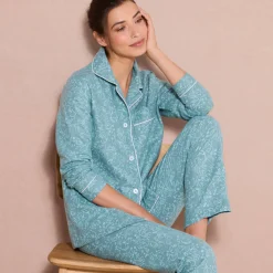 Pyjama in flanel met bloemenprint