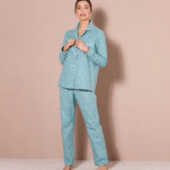 Pyjama in flanel met bloemenprint