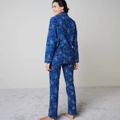 Pyjama in flanel met sterretjesprint