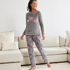 Pyjama in fleece met pluchetouch