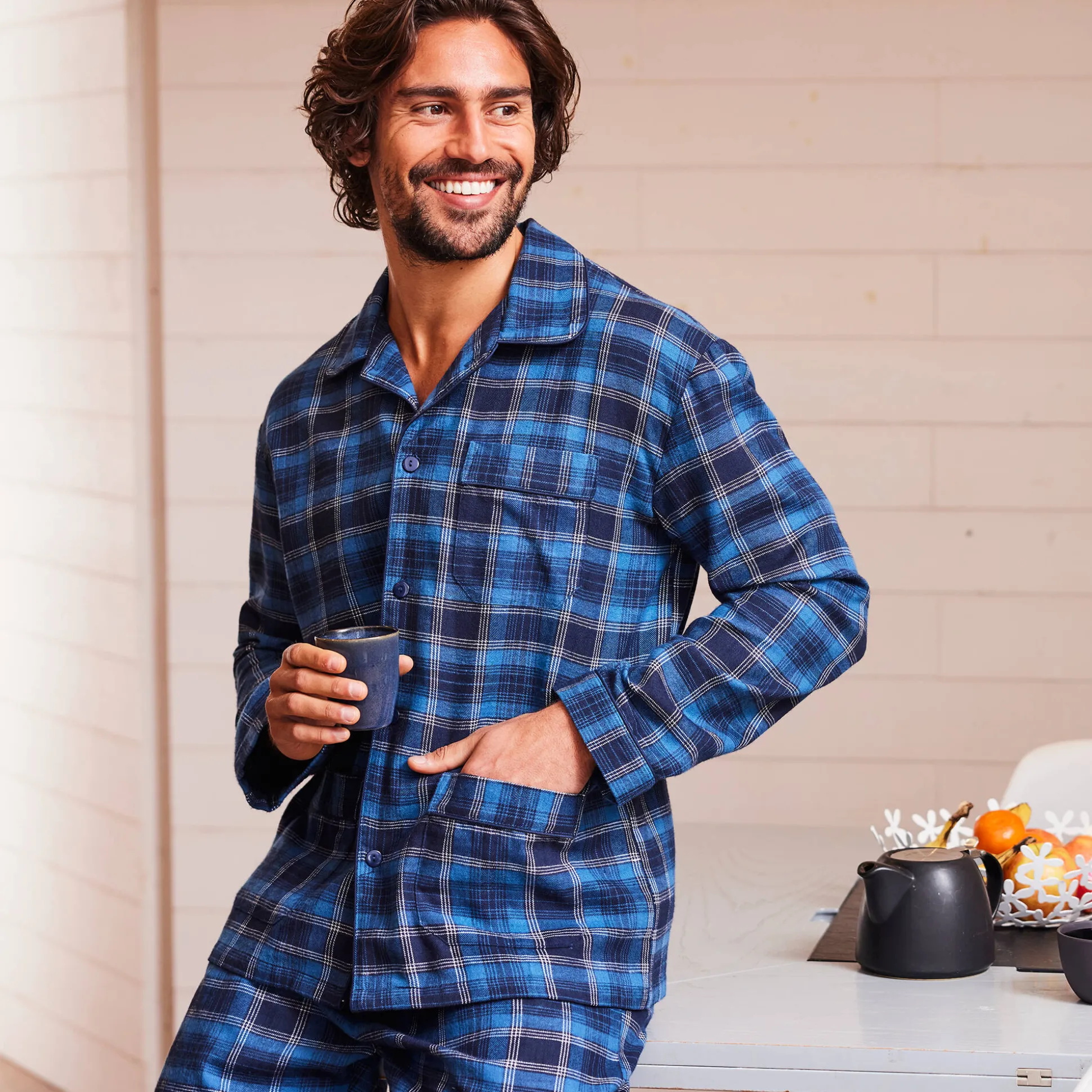 Pyjama in geruit flanel