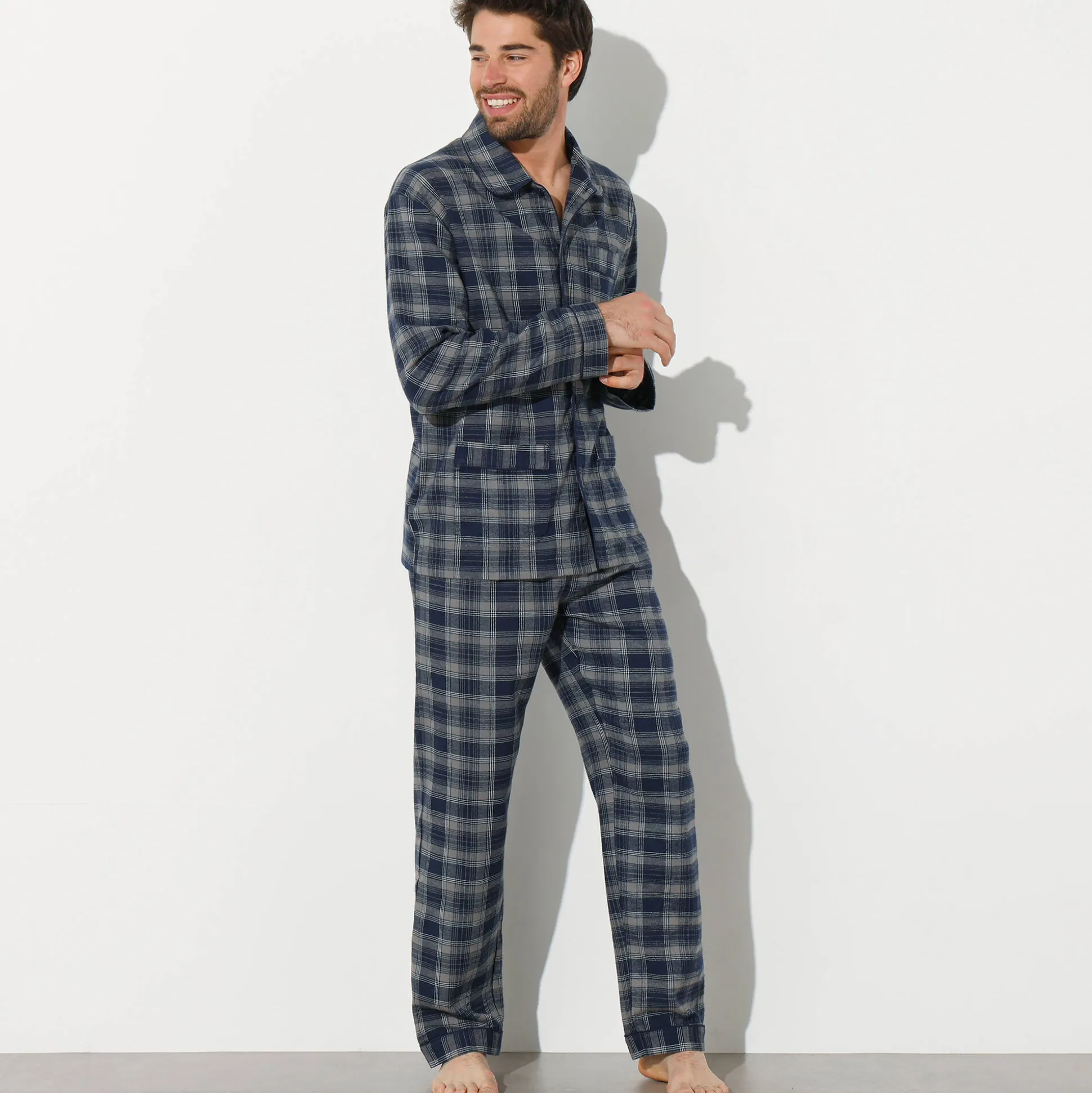 Pyjama in geruit flanel