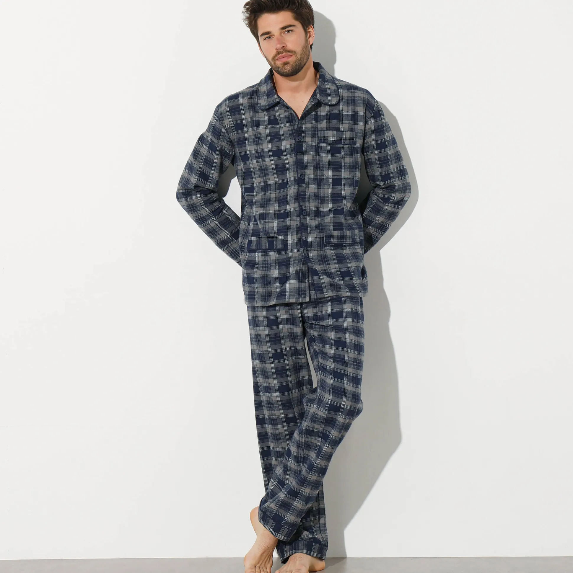 Pyjama in geruit flanel