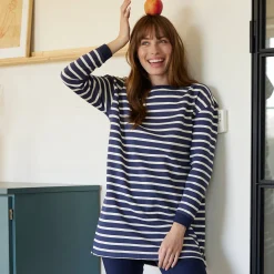 Pyjama in gestreept molton met legging