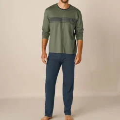 Pyjama in katoenjersey met lange mouwen