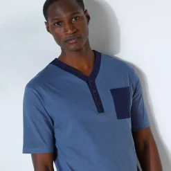 Pyjama in liketmodel met Tunesische hals - katoenjersey
