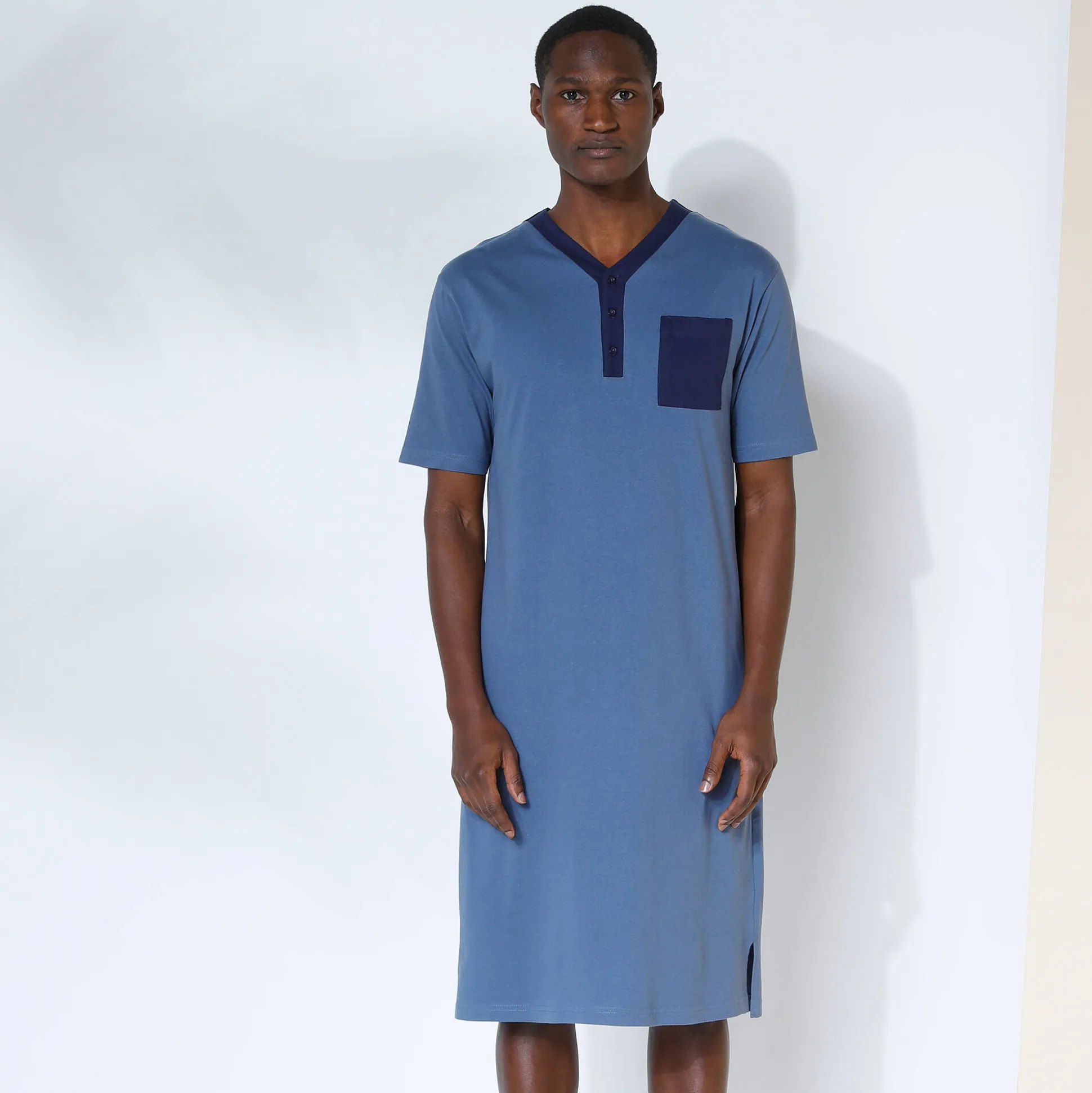 Pyjama in liketmodel met Tunesische hals - katoenjersey