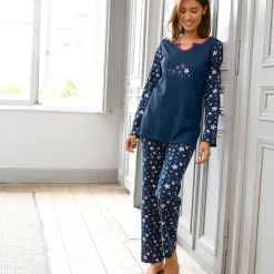 Pyjama met bloemenprint - zuiver katoen