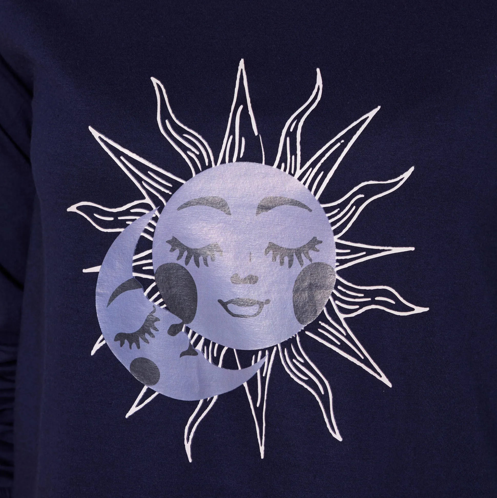 Pyjama met lange mouwen en "Sterren" print, met gratis slaapmasker