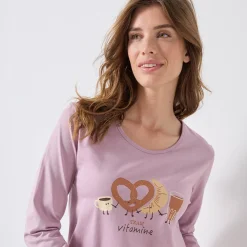 Pyjama met lange mouwen en "pause vitaminée" print