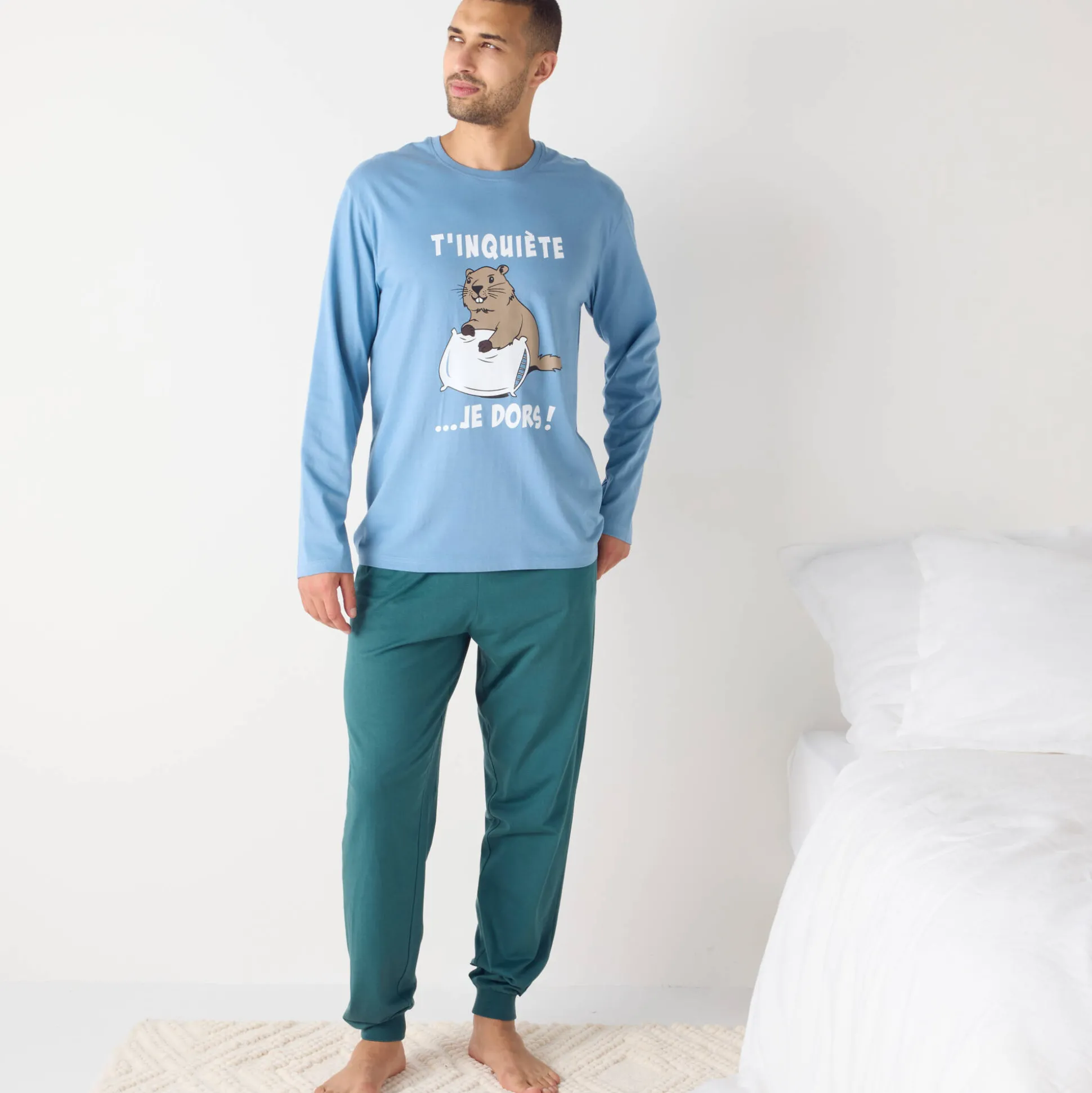 Pyjama met lange mouwen, Marmotte