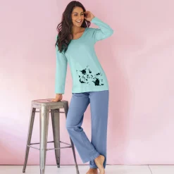 Pyjama met poesmotief - set van 2